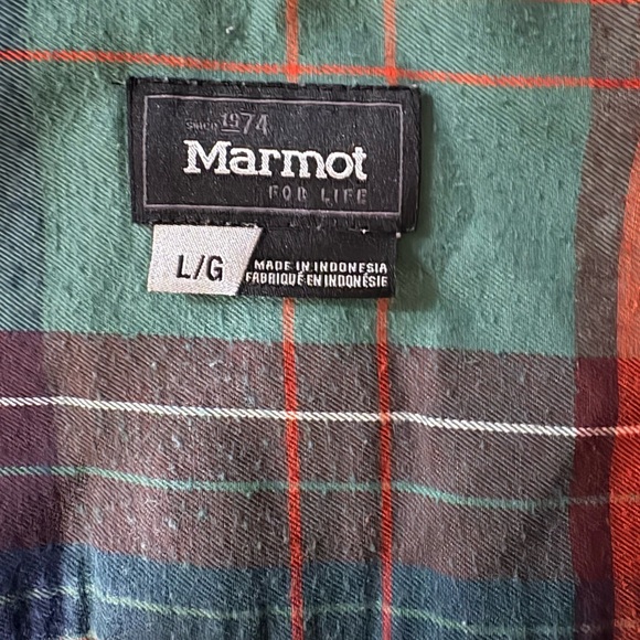 Marmot Men's Casual Plaid Shirt - Brown, Blue, Red - Picture 2 of 5
